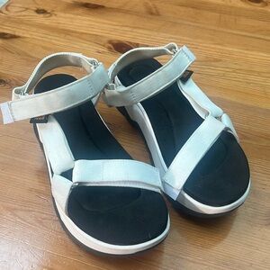 Teva Women's Sandals with White Straps and Black Soles
